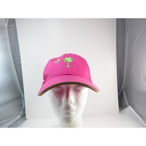 Strand Headwear Hat Men's One Size Fits All Pink Green Palm Tree Logo